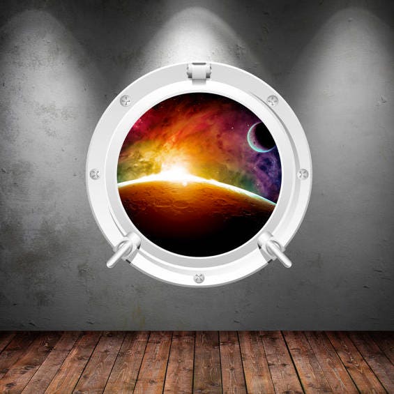 Stellar Mural Art, Celestial Room Decor, Outer Space Vinyl, Universe Portal Sticker, Astro View Design, Nebula Wall Accent, Space Wall Decal