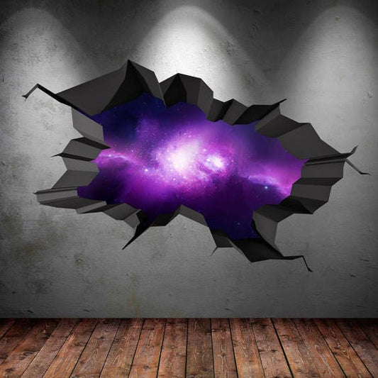 GALAXY WALL DECAL, Space Planet Decal, Universe Wall Sticker, 3d Wall Stickers, Vinyl Wall Mural, Stars Wall Mural