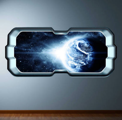 GALAXY WALL STICKER, Earth Wall Art, Planet Earth Sticker, Earth Wall Decal, Vinyl Wall Sticker, Moon Light Decor Sticker