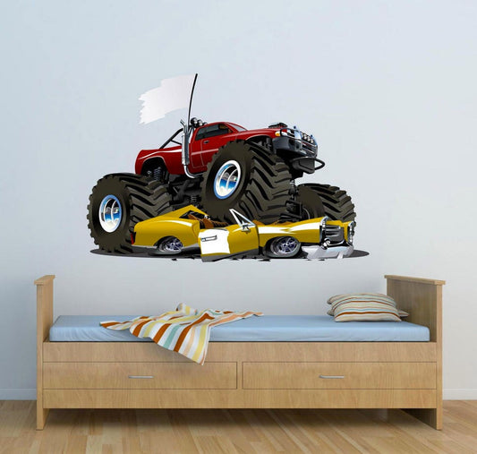 Monster Truck Wall Decal, Monster Truck Wall Art, Monster Truck Sticker, Boys Bedroom Decor, Monster Jam Wall Decal, Truck Wall Decor