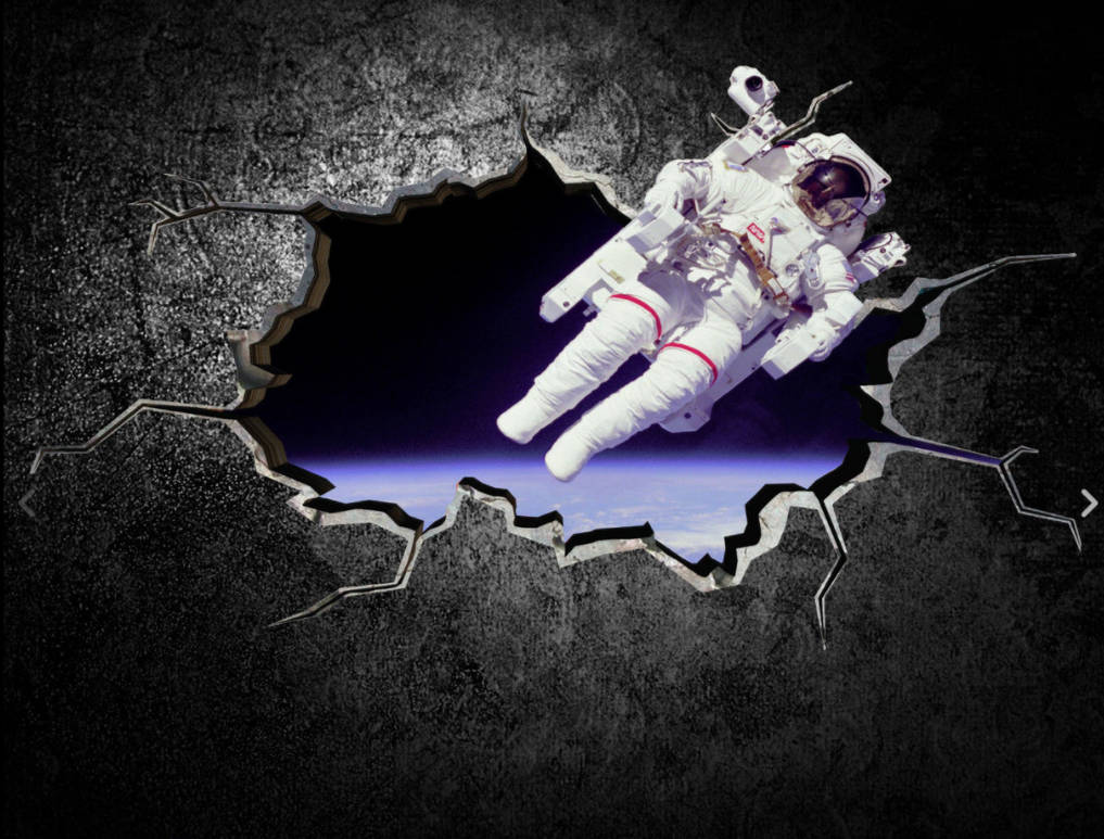 ASTRONAUT WALL DECAL, Space Wall Decal, Galaxy Wall Decal, Astronaut Room Decor, 3d Wall Stickers, Vinyl Wall Mural