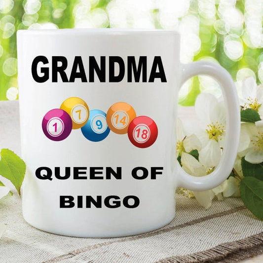 GRANDMA BINGO MUG, Bingo Coffee Mug, Novelty Tea Cup, Mug For Grandma, Bingo Lover Gifts, White Glossy Mug, Best Christmas Gift