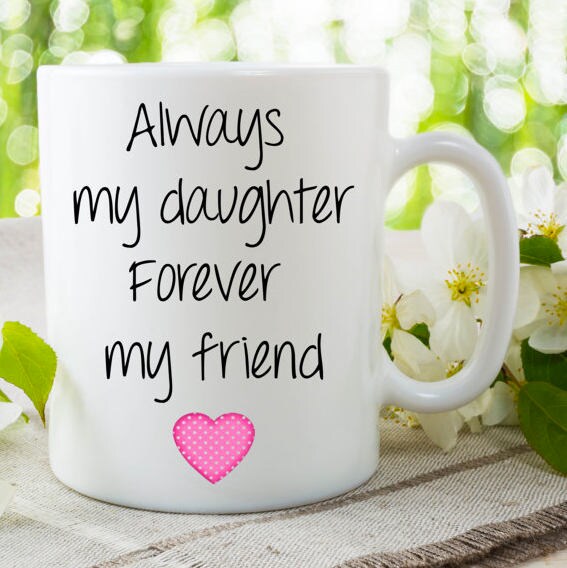 FRIEND COFFEE CUP, Mug For Mom, Heart Print Mug, Gift For Daughter, Printed Coffee Cups, Home Coffee Cup, 11oz Coffee Cup