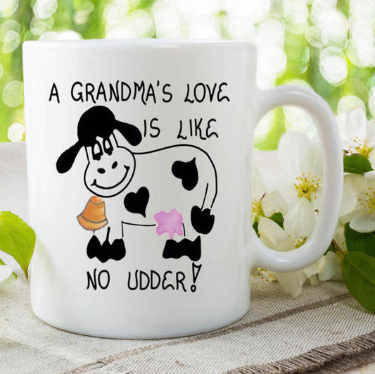 COW PRINT MUG, Grandma Coffee Cup, Novelty Coffee Mug, Gift For Grandma, Funny Grandma Mug, Ceramic Coffee Mug