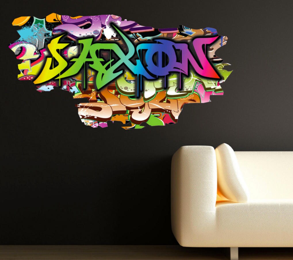 GRAFFITI WALL DECOR, Custom Art Decal, Personazlied Name Wall Decal, G – My  Store, image size:1019x905