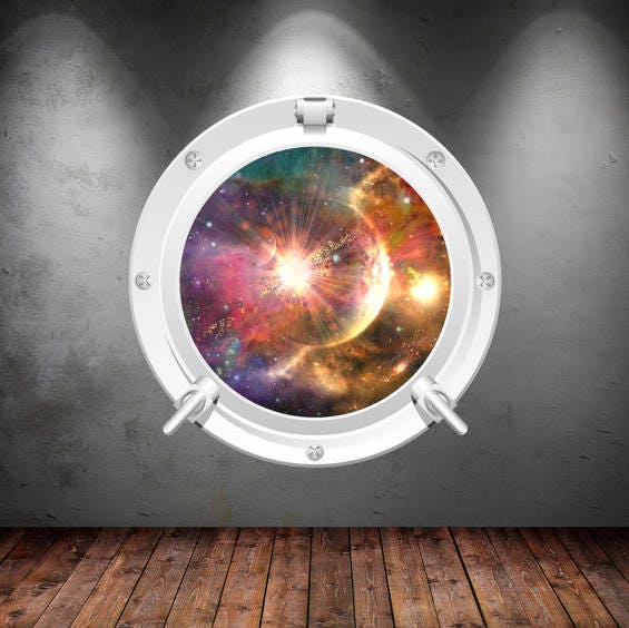 Space Theme Decor, Planet View Vinyl, Cosmic Room Accent, Celestial Design Wall Decal, Stellar Interior Touch, Universe Wall Adhesive