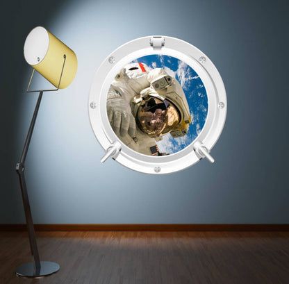 ASTRONAUT WALL MURAL, Spaceman Wall Decal, Astronaut Space View, Space Galaxy Mural, Space Traveling View, Astronaut Wall Décor