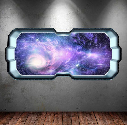 GALAXY STARS DECAL, Space System Sticker, 3d Galaxy Wall Decal, Gift For Astronaut, Removable Wall Decal, Space Portal Decal