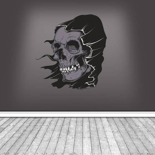 SKULL WALL STICKER, Halloween Wall Decal, Vinyl Skull Sticker, Skull Wall Decal, Large Wall Mural, Boys Room Sticker, Halloween Decor