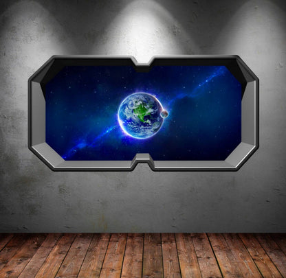 EARTH WALL STICKER, Earth Window Decal, Outer Space Decal, Space Nursery Décor, Solar System Sticker, Window Earth Mural