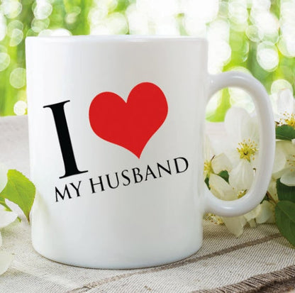 I Love My Husband Coffee Mug - Perfect Husband Birthday or Anniversary Gift - High-Quality Ceramic Mug with Heartwarming Design