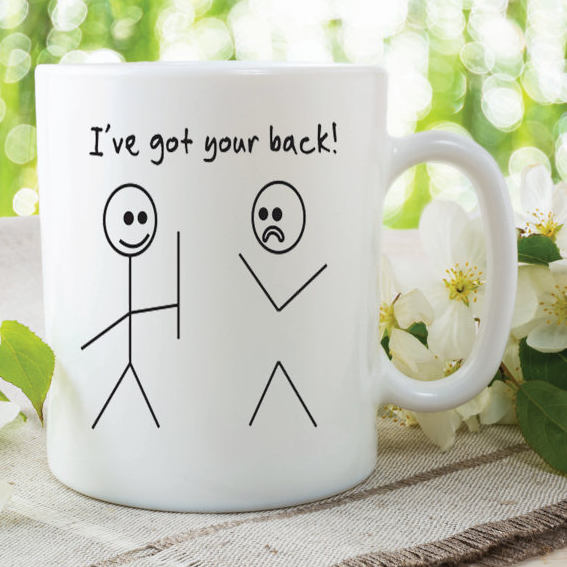 NOVELTY PRINTED MUG, Funny Humour Mug, Christmas Mug Gift, Handmade Tea Cup, Stickmen Tea Mug, Best Friend Mug