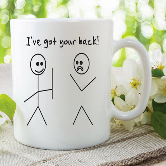 NOVELTY PRINTED MUG, Funny Humour Mug, Christmas Mug Gift, Handmade Tea Cup, Stickmen Tea Mug, Best Friend Mug