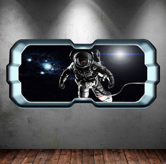 ASTRONAUT WALL DECAL, Wall Mural Décor, Astronaut Wall Art, Space Room Décor, Wall Mural Décor, Gift For Astronaut