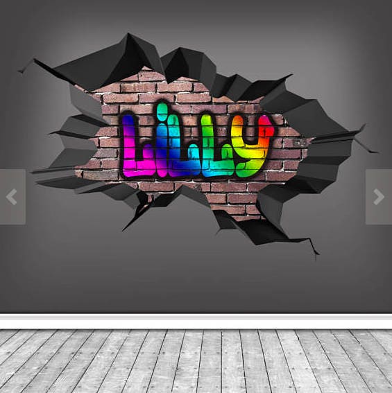 Custom Graffiti Wall Decor, Personalized Name Decal, Removable Art Sticker, Gift for Kids, Graffiti Wall Decal, Wall Sticker