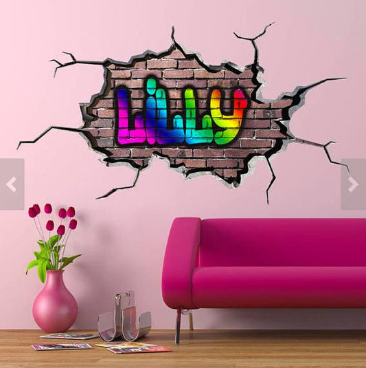 GRAFFITI WALL DECOR: Custom Art Decal, Personalized Name Wall Sticker, Urban Wall Decal, Perfect Gift for Kids, Unique Custom Name Design