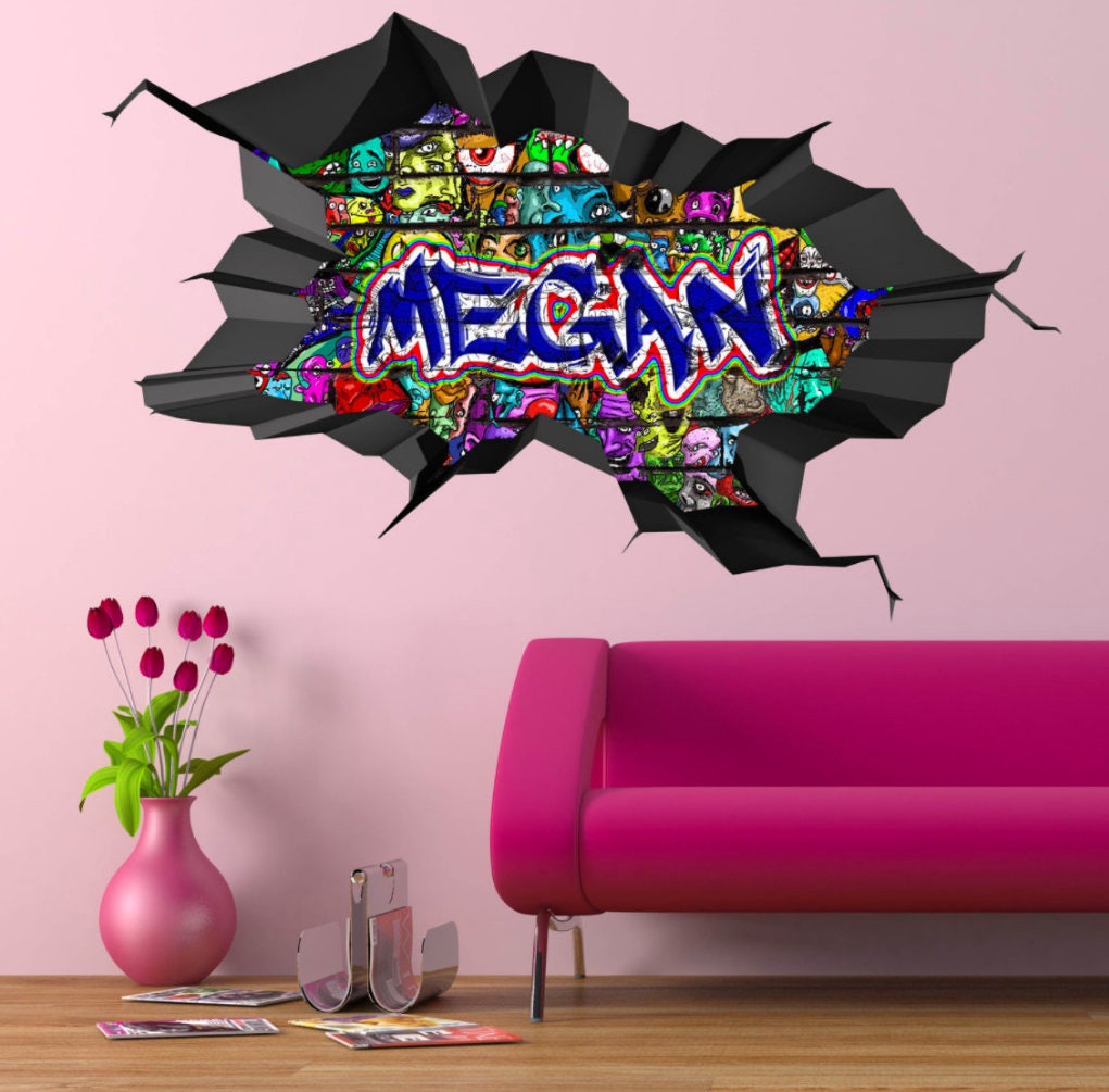 Custom Graffiti Name Wall Decal - Personalized Art Decor - Kids' Room Gift - Vinyl Wall Sticker