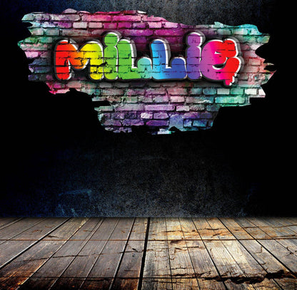 GRAFFITI WALL DECOR, Custom Art Decal, Personalized Name Wall Decal, My Sticky Wall Decal, Gift For Kids, Custom Name Wall Sticker