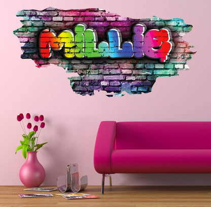 GRAFFITI WALL DECOR, Custom Art Decal, Personalized Name Wall Decal, My Sticky Wall Decal, Gift For Kids, Custom Name Wall Sticker