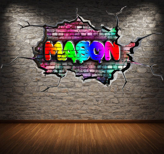 PERSONALIZED WALL DECAL, Graffiti Wall Art, Custom Wall Sticker, Gift For Kids, Graffiti Sticker, Graffiti Name Wall Decal, Wall Decor