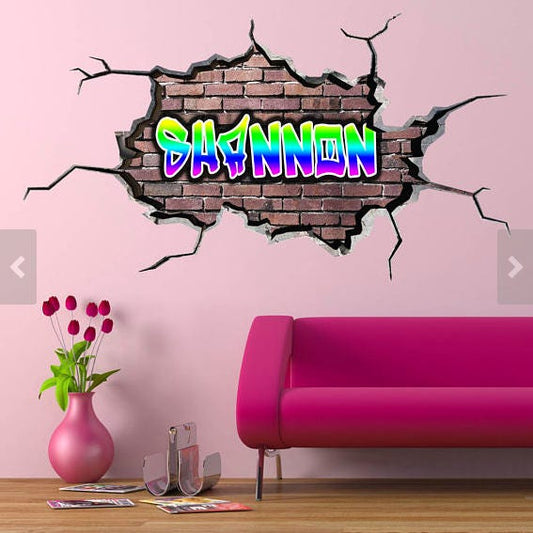 GRAFFITI WALL DECOR - Personalized Name Decal, My Sticky Art, Gift For Kids, Custom Name Wall Sticker, Unique Home Decor, Custom Art Gift