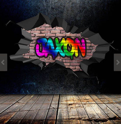 Custom Graffiti Wall Decor, Personalized Name Decal, Removable Art Sticker, Gift for Kids, Graffiti Wall Decal, Wall Sticker