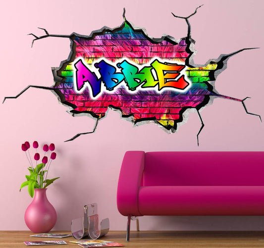 GRAFFITI WALL ART - Personalized Name Decal, Custom Art Sticker, Gift for Kids, Room Decor, Unique Custom Name Graffiti Design
