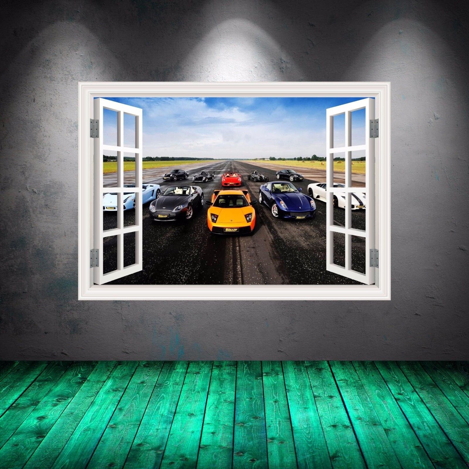 WINDOW WALL DECAL, Race Car Decals, Boys Wall Mural, Handmade Decals ...