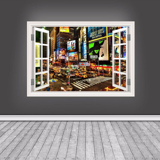 NEW YORK STICKERS, Usa Window Decal, Times Square Sticker, Graphic Print Decal, Handmade Stickers, City Wall Sticker WSDW40