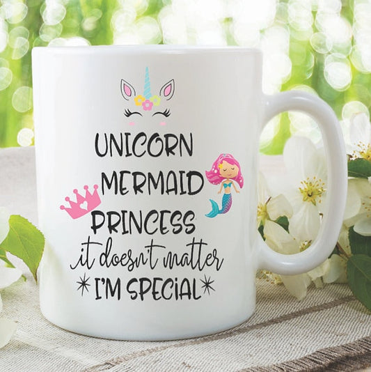 UNICORN COFFEE MUG, I Am Special Coffee Cup, Crown Printed Mug, Mermaid Coffee Mug,Gift For Wife, Princess Coffee Mug