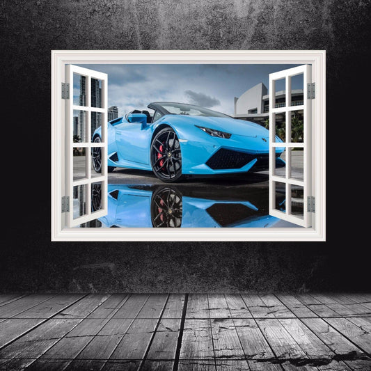 SUPER CAR STICKERS, Lamborghini Decal, Cars Lover Gift, Window View Sticker, Removable Wall Sticker, Wall Decal Mural, Boys Room Decoration