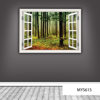 Woodland Wall Decal, Trees Wall Stickers, Nature-Inspired Window Decal, Lush Greenery Design, Peaceful Room Décor, Premium Vinyl Wall Mural