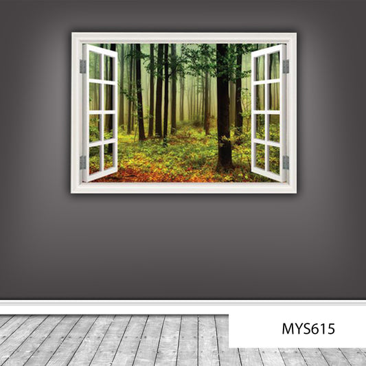 Woodland Wall Decal, Trees Wall Stickers, Nature-Inspired Window Decal, Lush Greenery Design, Peaceful Room Décor, Premium Vinyl Wall Mural