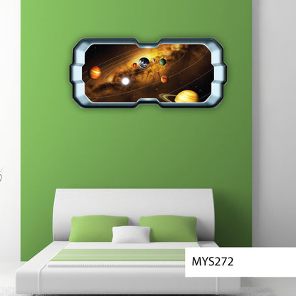 SOLAR SYSTEM DECAL, Space Planet Sticker, Moon Wall Art, Galaxy Wall Stickers, Removable Stickers, Handmade Wall Decal