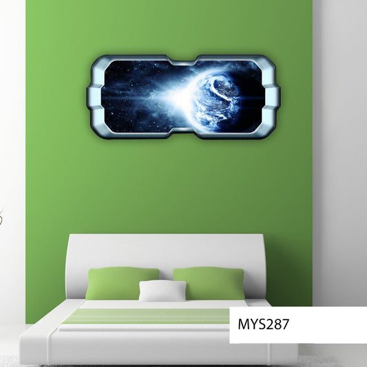 GALAXY WALL STICKER, Earth Wall Art, Planet Earth Sticker, Earth Wall Decal, Vinyl Wall Sticker, Moon Light Decor Sticker
