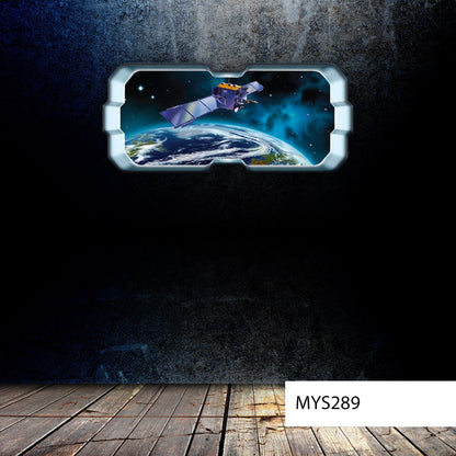 SPACE STATION MURAL, Galaxy Wall Decal, Space Wall Sticker, Stars Wall Sticker, Satellite Wall Decal, Planet Earth Decal