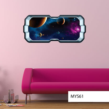 PLANET WALL STICKER, Planet Mars Sticker, Solar System Decal, Galaxy Illustration, Saturn Wall Decal, Realistic Vinyl Decal