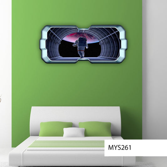 SPACE MAN DECAL, Astronaut Wall Art, Satellite Wall Decal, Astronaut Wall Decal, Satellite Wall Art, Astronaut Space View