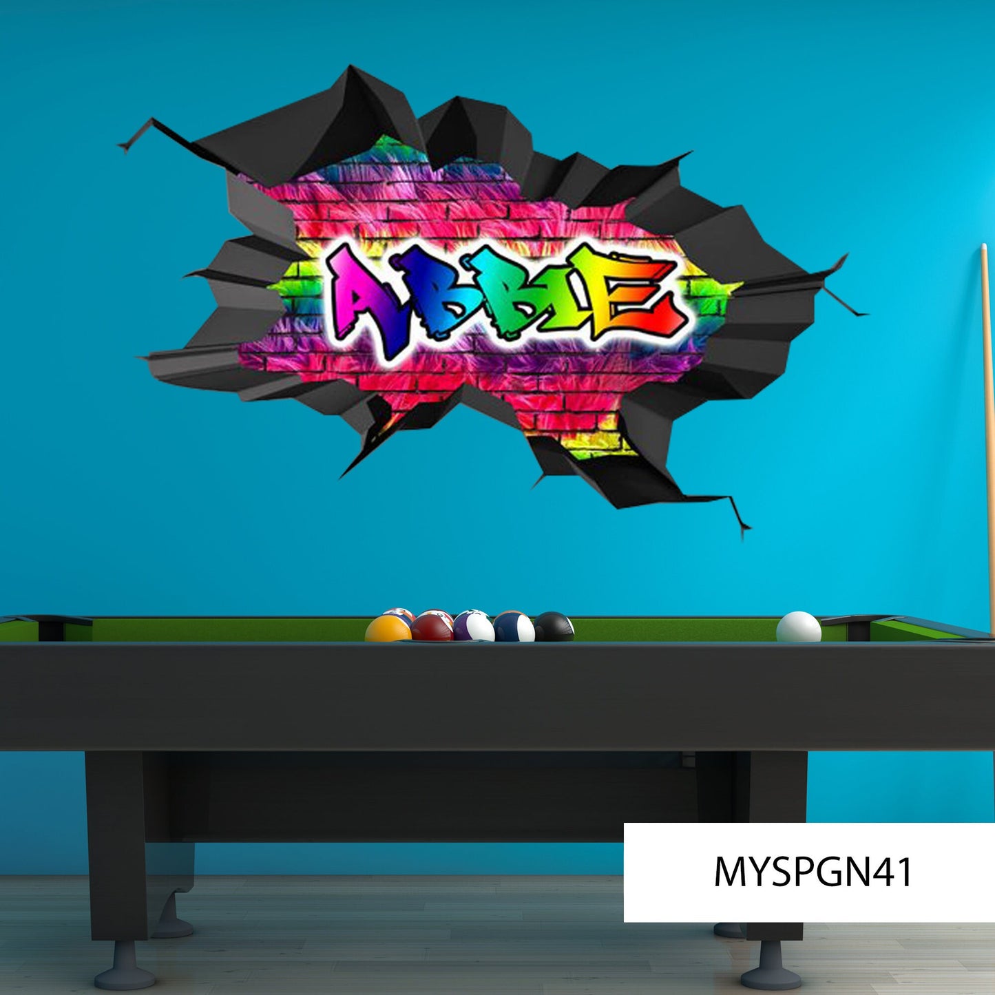 Personalized Graffiti Name Wall Decal - Vinyl Sticker - 3D Kids Room Decor - Removable Wall Art - Custom Name Wall Mural