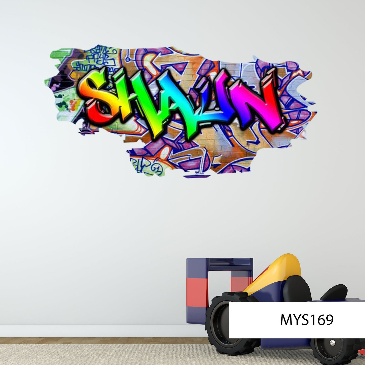 Personalized Room Decor, NYC Style Wall Decal, Teen Boys Room Decor, Graffiti Wallpaper, Preppy Room Decor, Graffiti Style Art, Custom Art