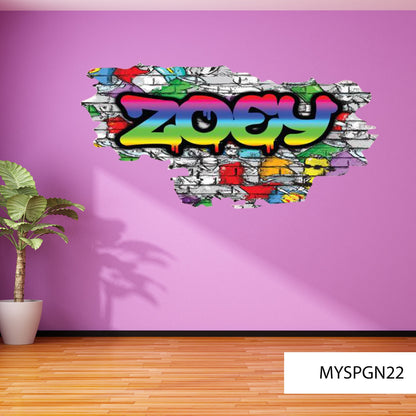 Graffiti Wall Decor - Custom Art Decal - Personalized Name Wall Decal - Unique Graffiti Wall Art - Kid's Gift - Custom Name Wall Sticker