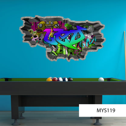 Graffiti Wall Art, Custom Graffiti Name, Boys Graffiti Wall Decor, Personalized Wall Decal, Name Art For Kids Wall, Graffiti Wall Sticker