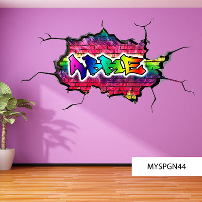 GRAFFITI WALL ART - Personalized Name Decal, Custom Art Sticker, Gift for Kids, Room Decor, Unique Custom Name Graffiti Design
