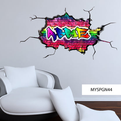 GRAFFITI WALL ART - Personalized Name Decal, Custom Art Sticker, Gift for Kids, Room Decor, Unique Custom Name Graffiti Design