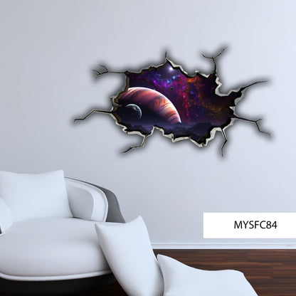JUPITER WALL DECAL, Galaxy Room Décor, Space Wall Mural, Cracked Wall Decal, Planet Wall Decal, 3d Wall Stickers