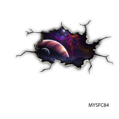 JUPITER WALL DECAL, Galaxy Room Décor, Space Wall Mural, Cracked Wall Decal, Planet Wall Decal, 3d Wall Stickers