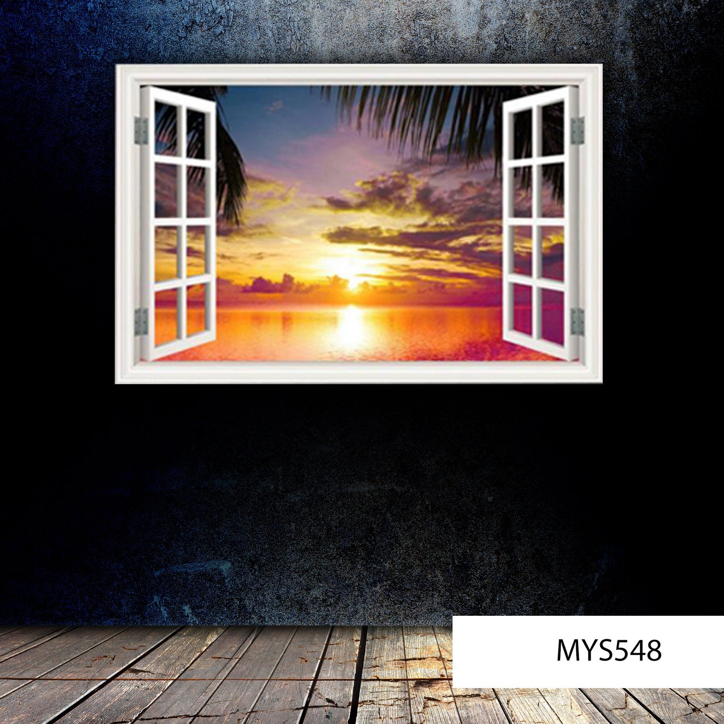 SUNSET WALL DECAL, Sea View Decal, Premium Vinyl Decals, Window Wall Mural, Paradise Sunset Decals, Wall Art Sticker, Girls Room Decor