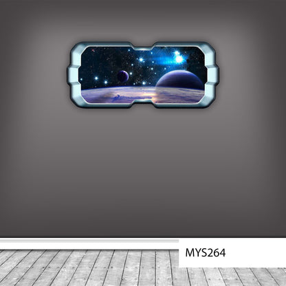 Galaxy Wall Decal, Space Window Sticker, Spaceship Window Mural, Galaxy Wall Sticker, Bedroom Decor, Planet Art Decal, Spaceship Control