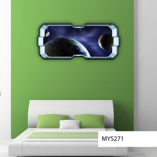 KIDS BEDROOM STICKER, Portal Wall Decal, Space Planet Sticker, Sticker For Wall, Girls Bedroom Décor, Vinyl Wall Decals