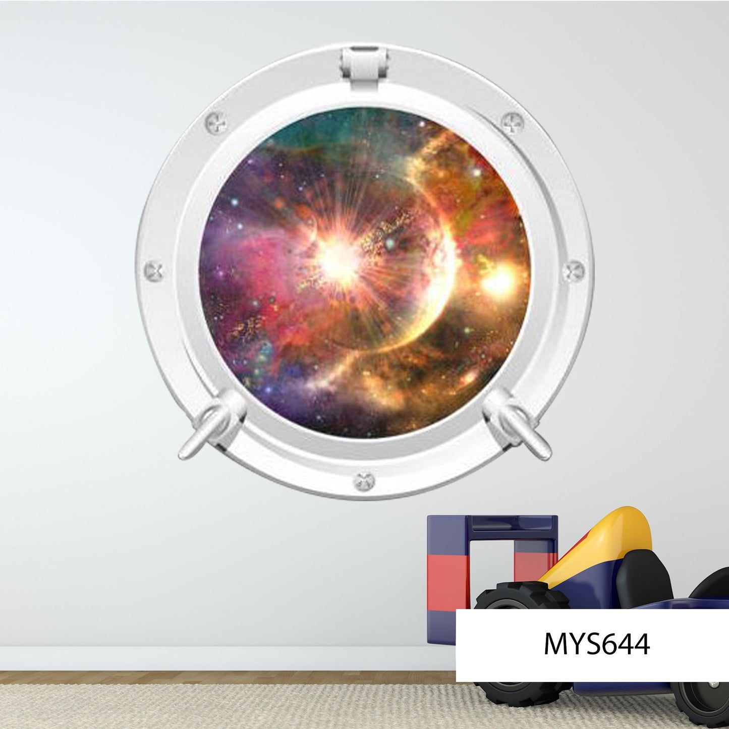 Space Theme Decor, Planet View Vinyl, Cosmic Room Accent, Celestial Design Wall Decal, Stellar Interior Touch, Universe Wall Adhesive